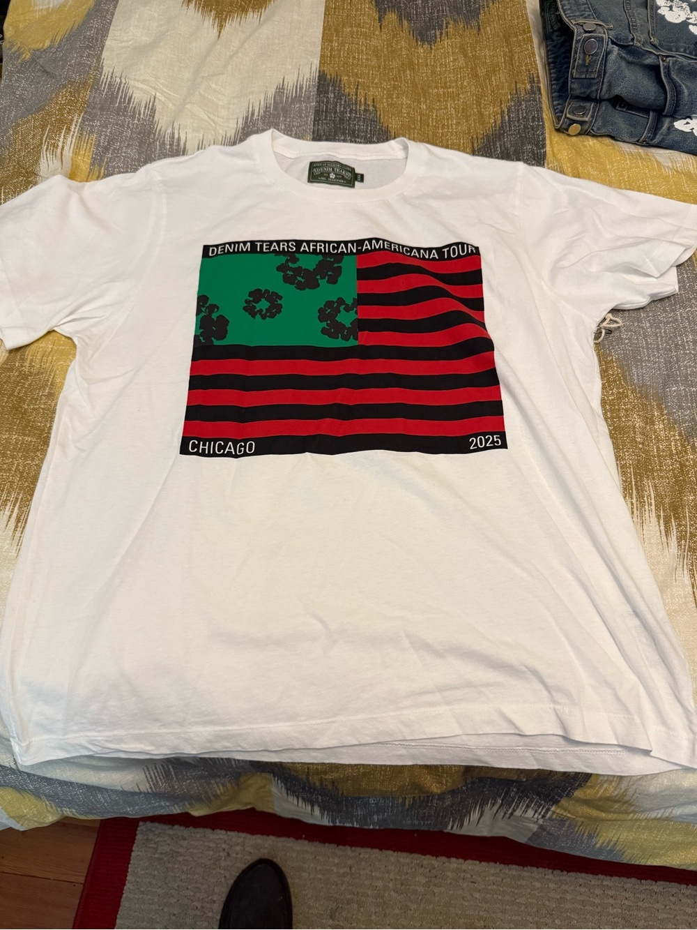 Denim Tears Chicago 2025 Pop Up White Graphic T-Shirt